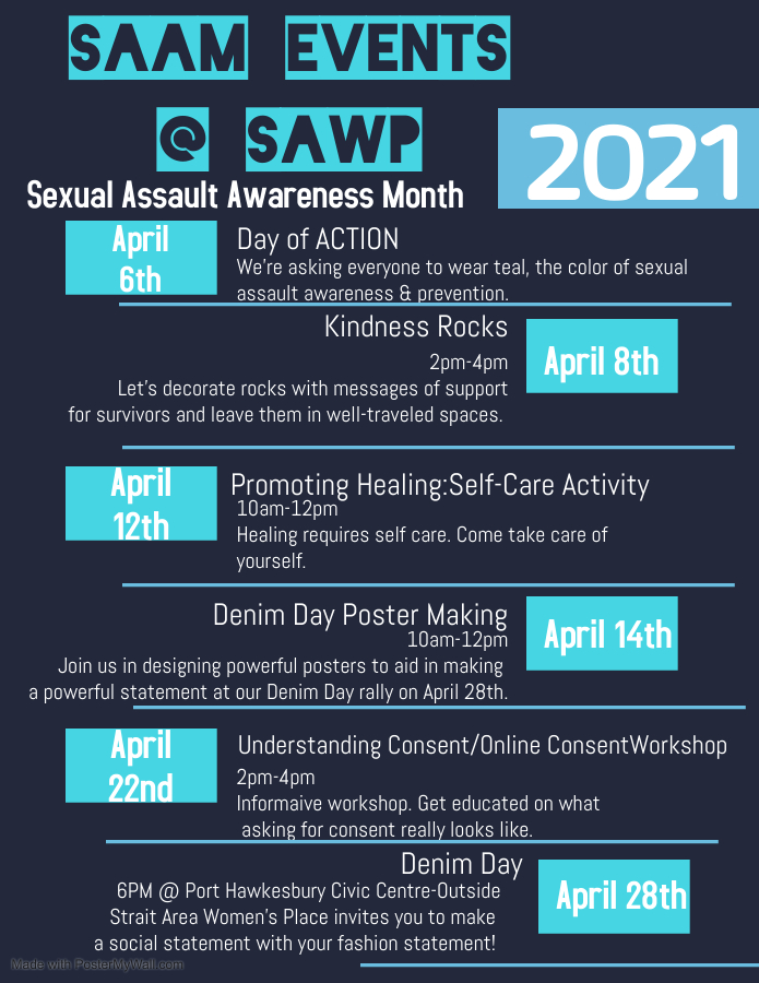 SAAM events - Strait Area Women's Centre
