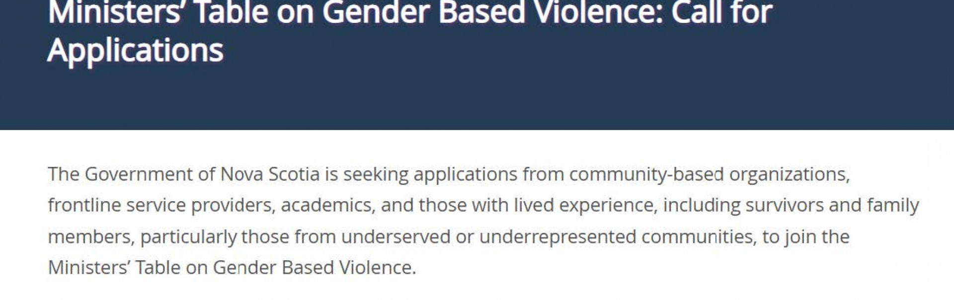 Title: Ministers' Gender-based Violence Table